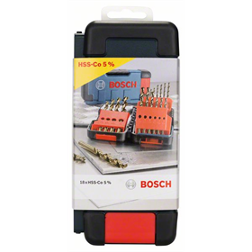 18tlg. Toughbox Metallbohrer-Set HSS-Co, DIN 338, 135° Bosch 2607017047