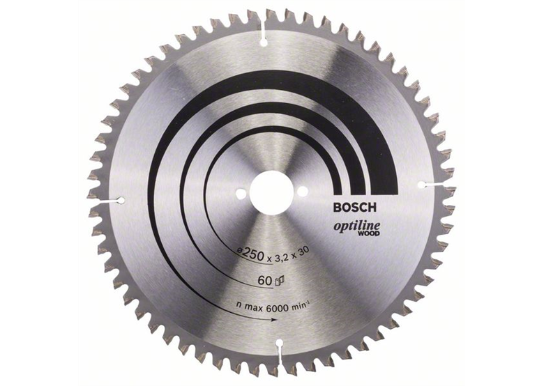 Kreissägeblatt Optiline Wood 250 x 30 x 3,2 mm, 60 Bosch 2608640644