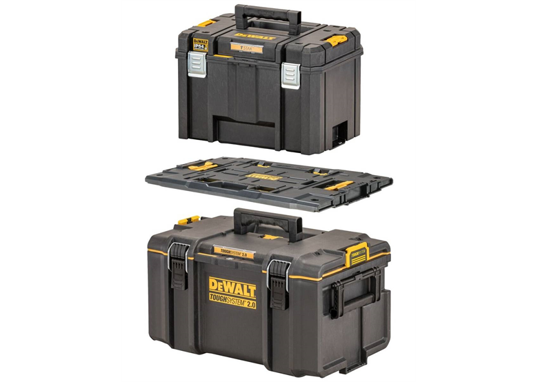 Set aus zwei Boxen mit Adapter DeWalt TOUGHSYSTEM DWST08017-9