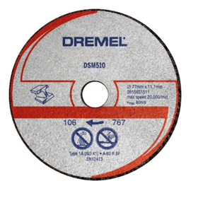 Metall- und Kunststofftrennscheibe 77x11,1mm, 3 St. Dremel DSM510