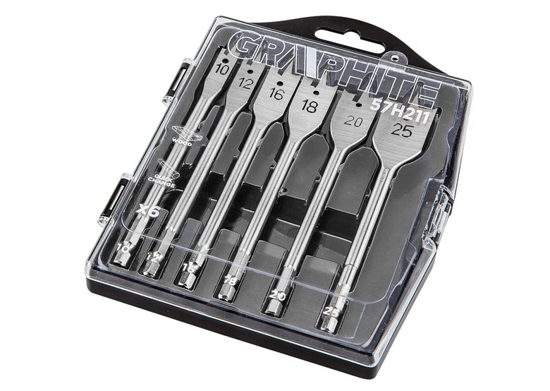 Flachfräser-Set für Holz 6St. Graphite 57H211