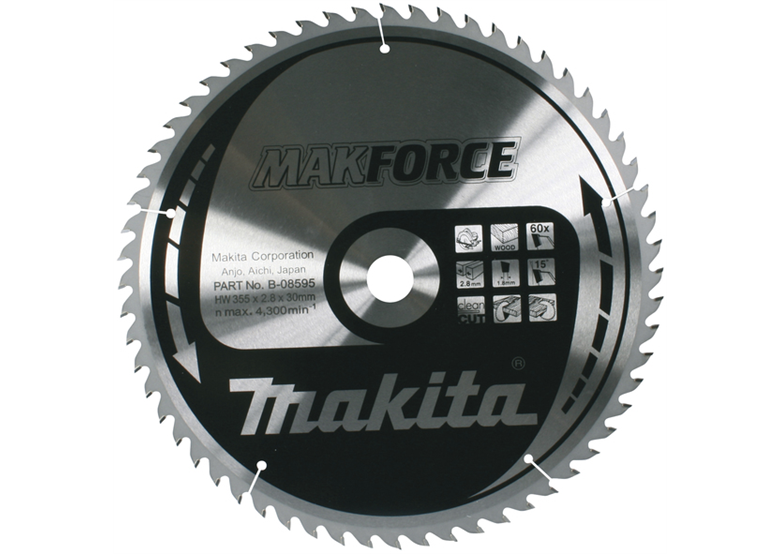 Kreissägeblatt MAKFORCE CSXF35560G 355x30mm T60 Makita B-08595