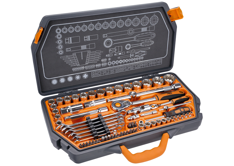 Steckschlüssel 1/4", 1/2" 71 Stck. Neo 08-635