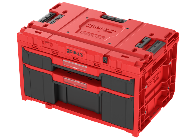 Werkzeugbox mit Schubladen Qbrick System ONE 2.0 DRAWER 2 Plus TOOLBOX EXPERT RED Ultra HD Custom