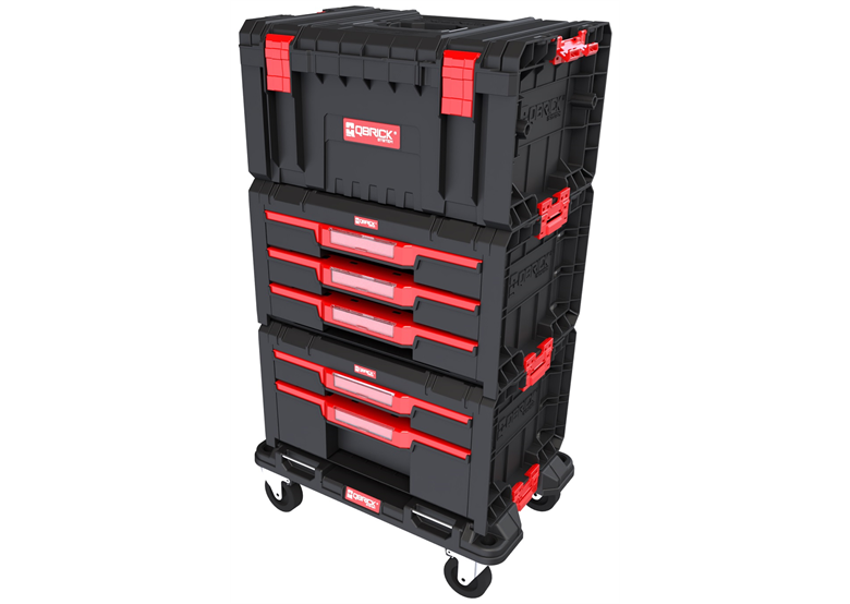 Schubladenset auf Rollenplattform Qbrick System PRO DRAWER Workshop SET 2