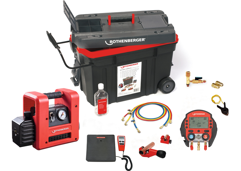 Set für Kälte- und Klimaanlagen sowie Wärmepumpen, digital Rothenberger ROCADDY 120 R32