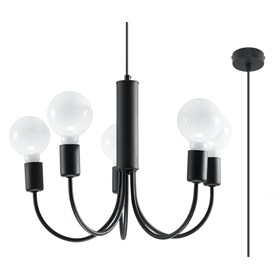 Kronleuchter PICCOLO 5 schwarz Sollux Lighting Crimson