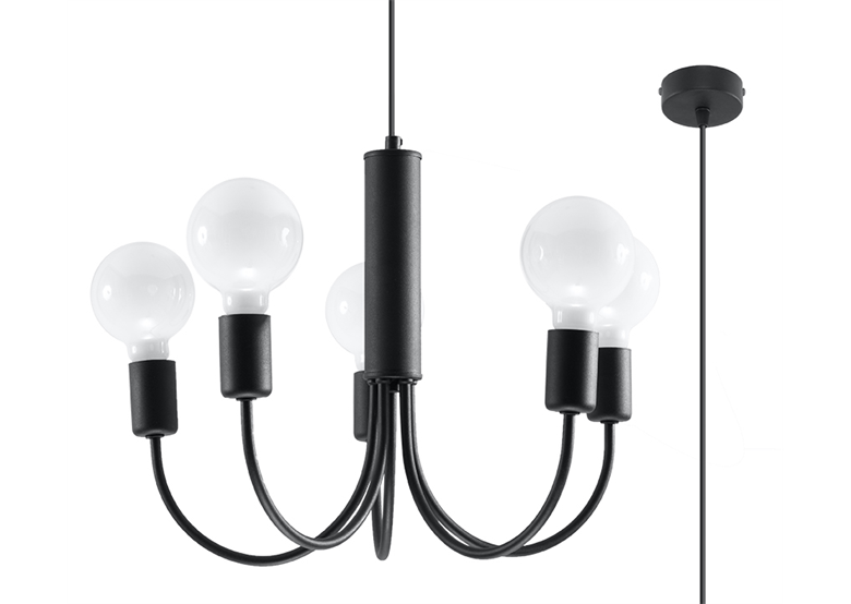 Kronleuchter PICCOLO 5 schwarz Sollux Lighting Crimson