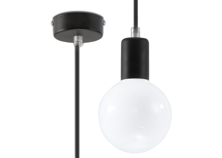 Pendelleuchte EDISON schwarz Sollux Lighting Nickel