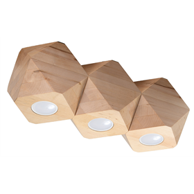 Deckenleuchte WOODY 3 Natural Holz Sollux Lighting Peach Puff