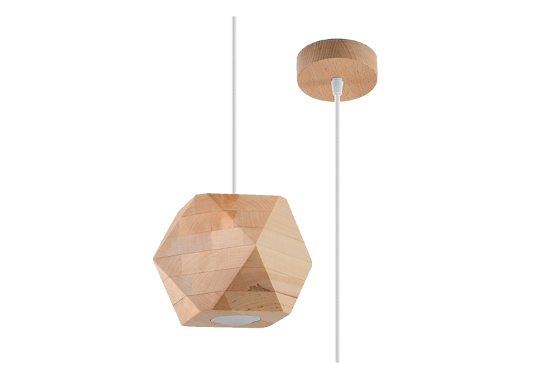 Pendelleuchte WOODY Natural Holz Sollux Lighting Peach Puff