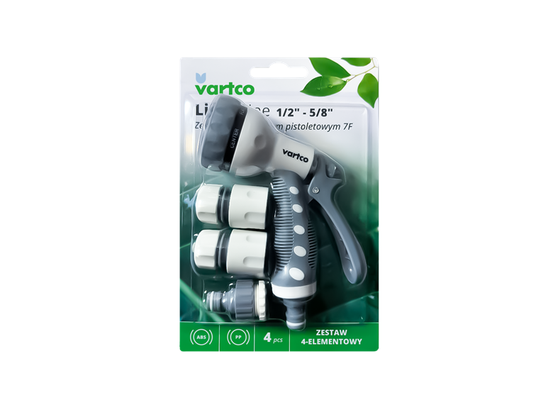 7-Funktions-Pistolensprinkler-Set 1/2“ - 5/8“ 4tlg. Vartco LIGHT Line LL01-021